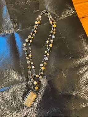 Handcrafted Multicolor Beaded Pendant Necklace - Yellow & Brown Jasper Accents